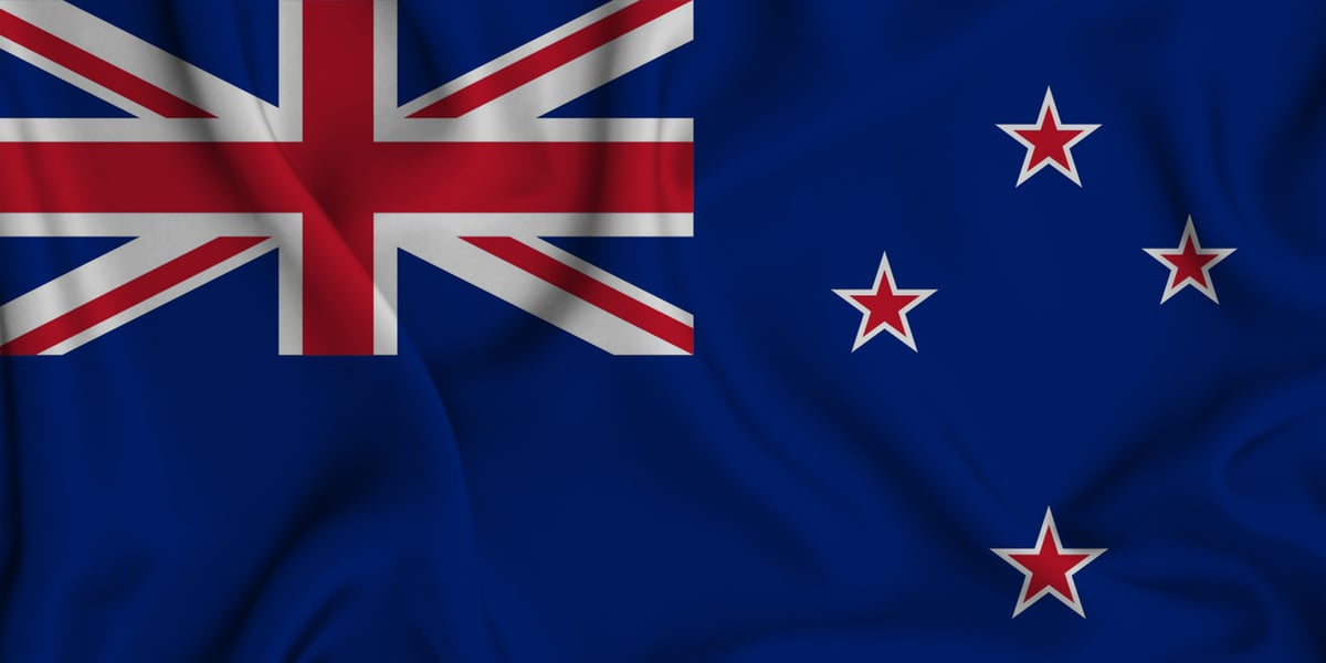 waving flag of new zealand